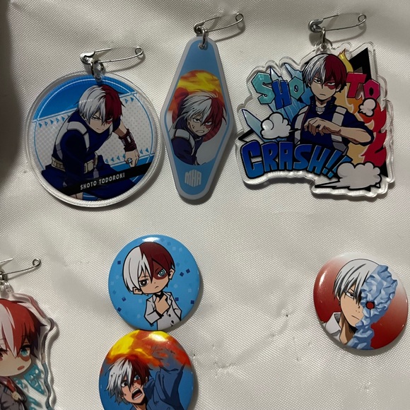 My Hero Academia Todaroki Pin + Charm LOT - Picture 3 of 5